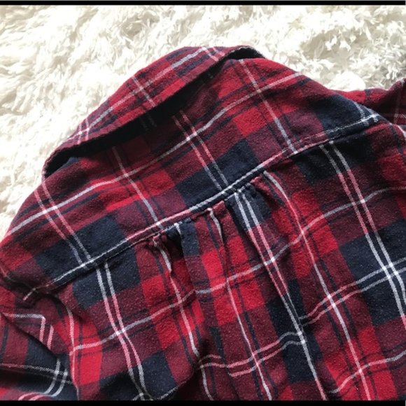 Flannel plaid long sleeve casual button down shirt - Picture 4 of 6